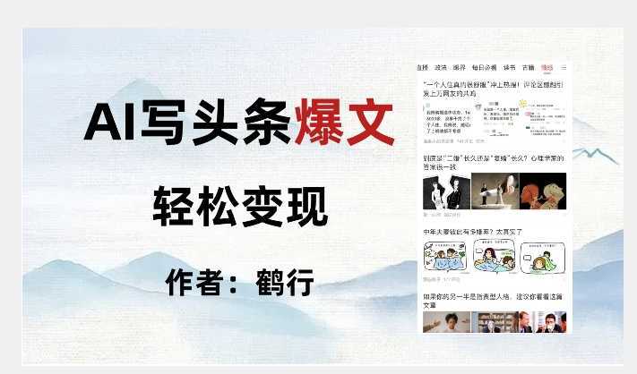 暴力拆解AI写头条爆文，轻松日入500+