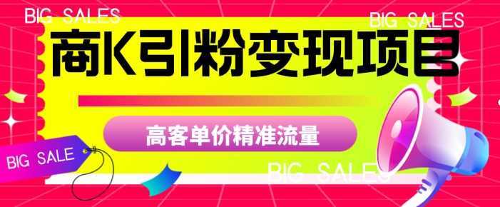 商K引粉变现项目，高客单价精准流量【揭秘】