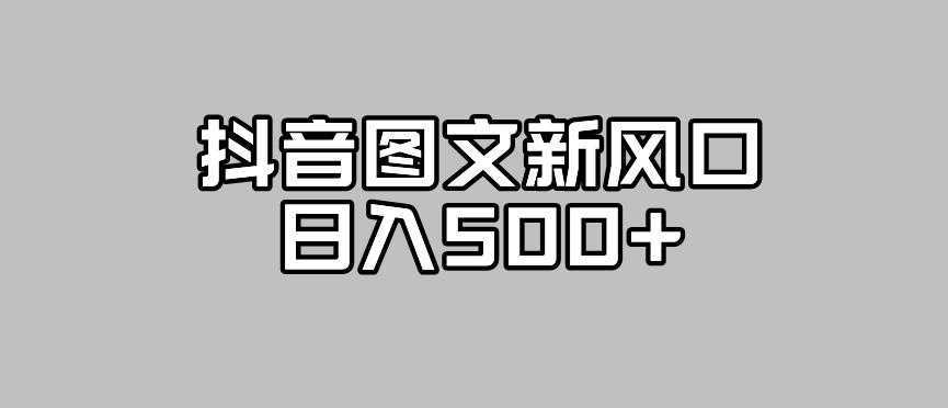 抖音图文最新风口，流量扶持非常高，日入500+【揭秘】