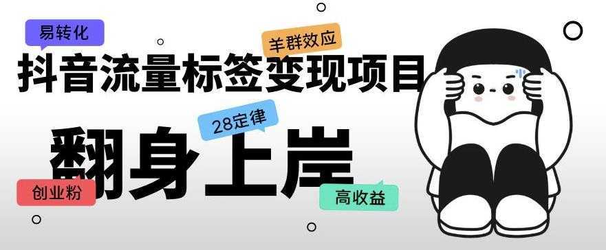 抖音流量标签变现项目，抖音创业粉轻松转化，单价高收益简单