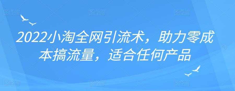 2022年小淘全网引流术，助力零成本搞流量，适合任何产品