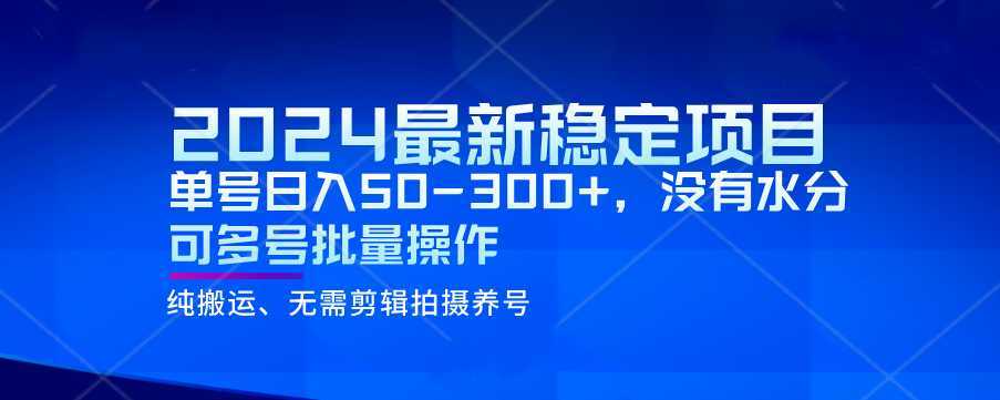 2024最新稳定风口项目,单号日入50-300+,没有水分 可多号批量操作
