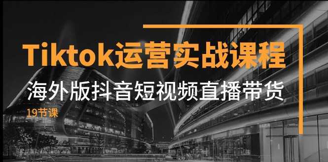 Tiktok运营实战课程，海外版抖音短视频直播带货