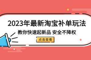 2023年最新淘宝补单玩法，教你快速起·新品，安全·不降权