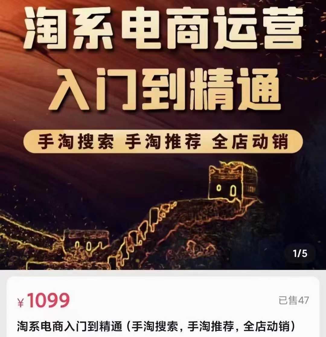 淘系电商入门到精通 手淘搜索，手淘推荐，全店动销