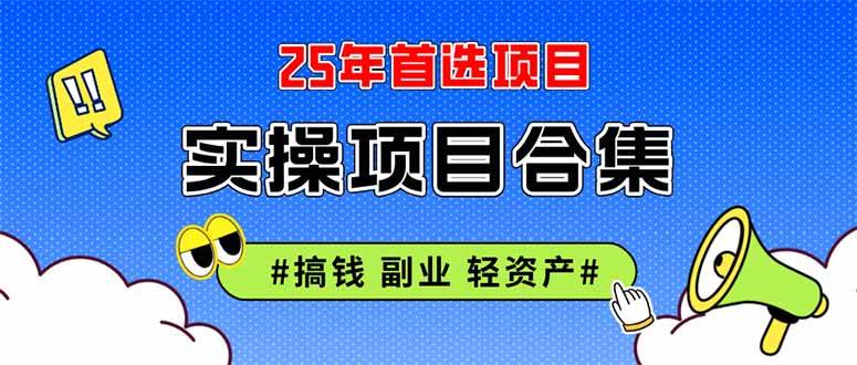 2025实操项目合集 挂机类型 直播类型 轻资产创业类型 课程分享各项目介…