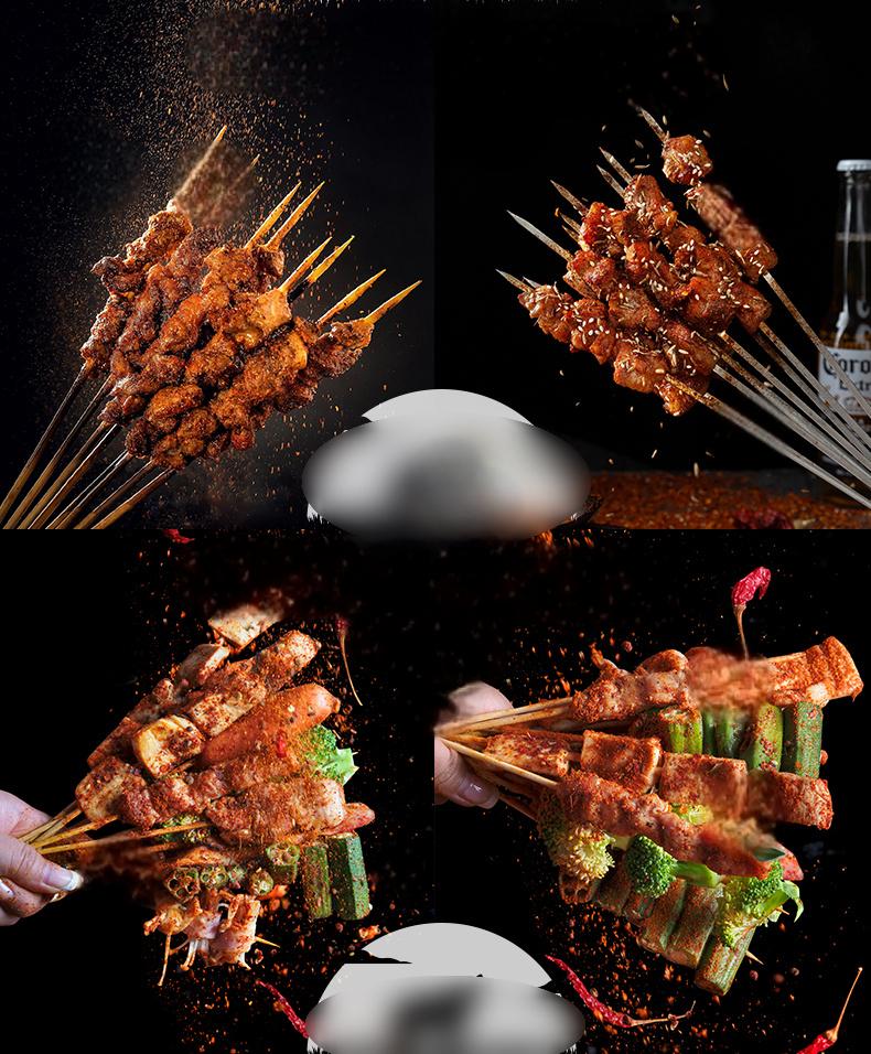 烧烤菜品图片把把串炸串烤串小串照片美团外送高清美食素材