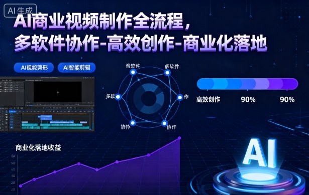 AI商业视频制作全流程2期，多软件协作-高效创作-商业化落地