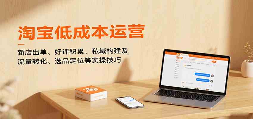 淘宝低成本运营，新店出单、好评积累、私域构建及流量转化、选品定位等