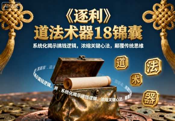 《逐利》道法术器18锦囊，系统化揭示搞钱逻辑，浓缩关键心法，颠覆传统思维
