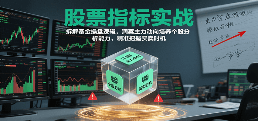 股票指标实战，基金操盘逻辑拆解，洞察主力动向培养个股分析能力把握买卖时机