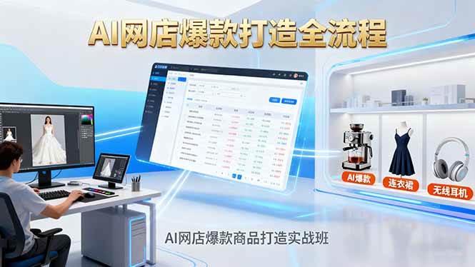 AI网店爆款商品打造实战班：AI技术实现商品图智能处理，快速搭建AI网店