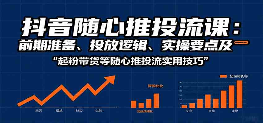 抖音随心推投流课：前期准备、投放逻辑、实操要点及起粉带货等随心推投流实用技巧