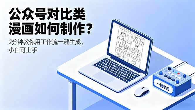 公众号对比类漫画如何制作？2分钟教你用工作流一键生成，小白可上手