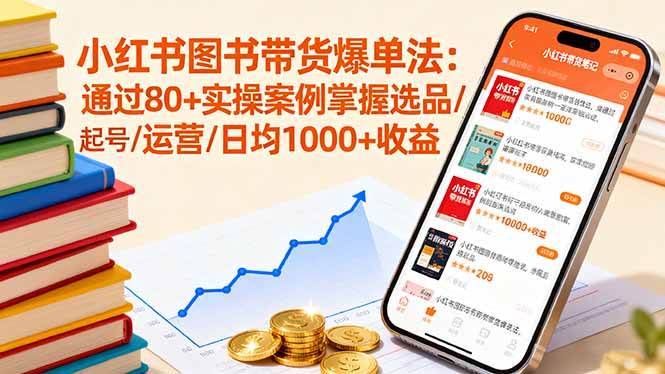 小红书图书带货爆单法:通过80+实操案例掌握选品/起号/运营/日均1000+收益