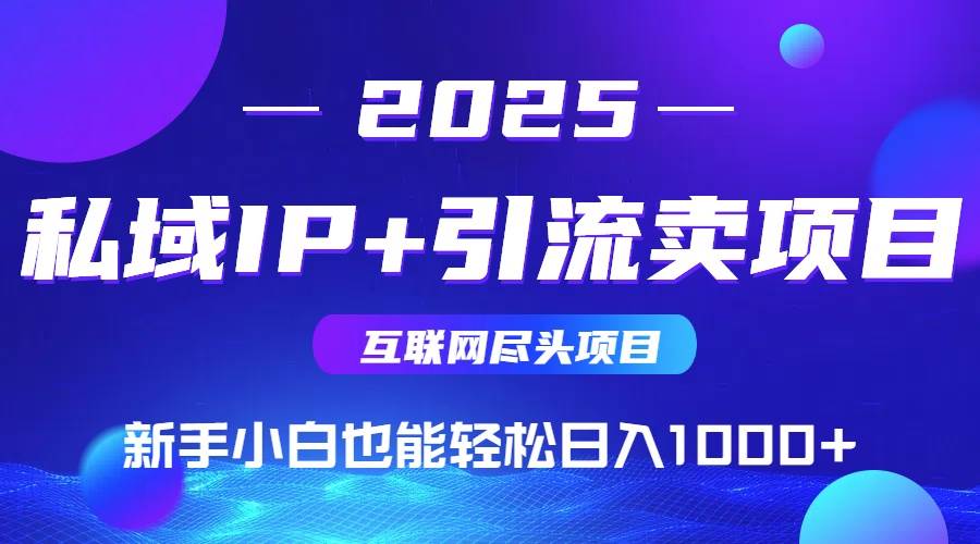 2025网创尽头项目，私域IP+引流，新手小白也能在家日入1000+