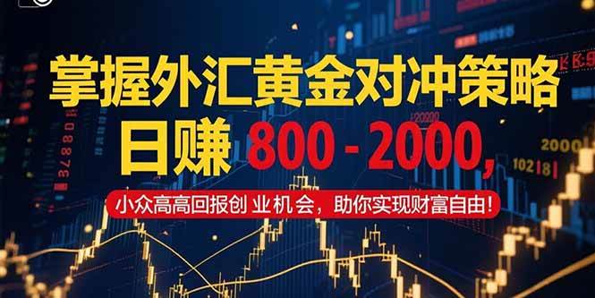 掌握外汇黄金对冲策略，日赚 800 – 2000，小众高回报创业机会，助你实…