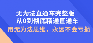 无为法直通车教程完整版：教你彻底精通直通车永不亏损的秘诀