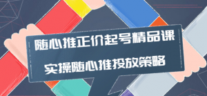 随心推投放技巧：随心推正价起号精品课，实操随心推投放策略