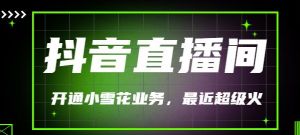 抖音直播间开通小雪花业务最近超火