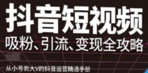 抖音视频号高级实操课程：从小号到大V的抖音运营精通手册