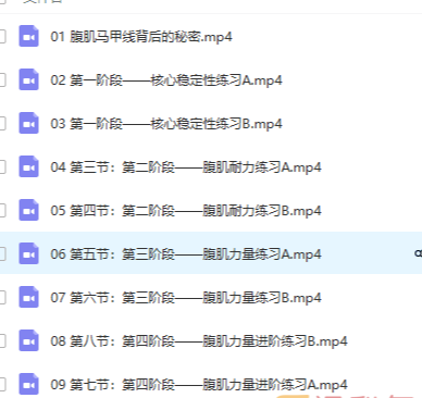 腹肌马甲线专项训练系列课程