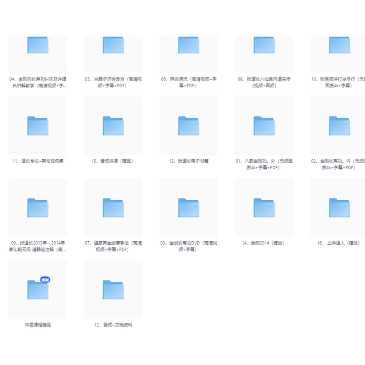 58G张至顺八部金刚功长寿功教程中医养生按摩中医教程张至顺全套养生课程【电商热销35】