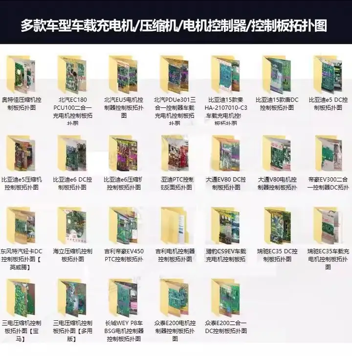 新能源汽车维修资料拓扑原理针脚图芯片三电控制器充电机压缩机【电商热销4】