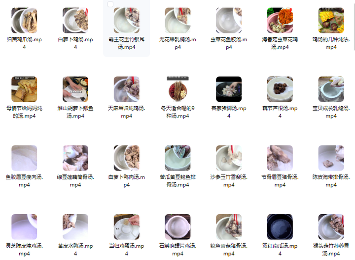 几百种煲汤视频教程【附电子版文本】煲汤煮汤做法鸡汤排骨汤鲫鱼汤羊肉汤教程合集【电商热销855】