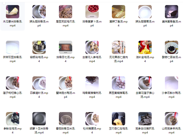 几百种煲汤视频教程【附电子版文本】煲汤煮汤做法鸡汤排骨汤鲫鱼汤羊肉汤教程合集【电商热销855】