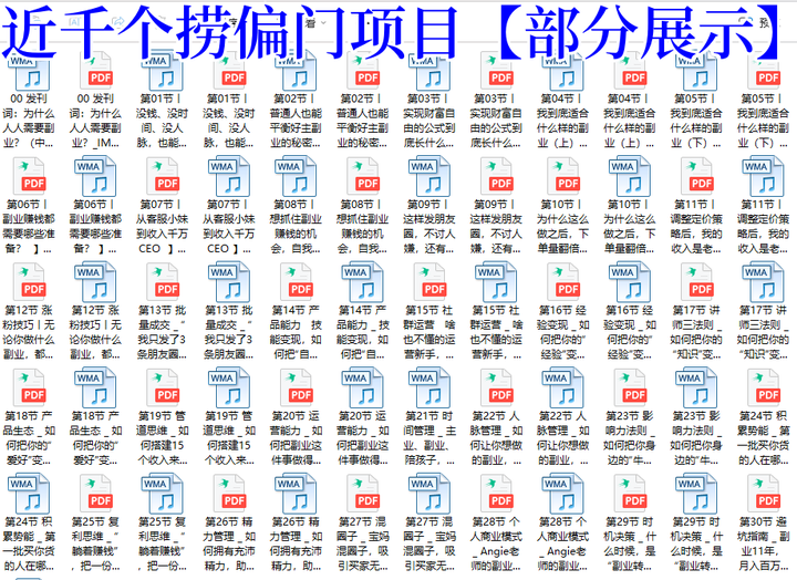 1000个冷门捞偏门小本创业小项目【无水印绝密版】总有一款适合你