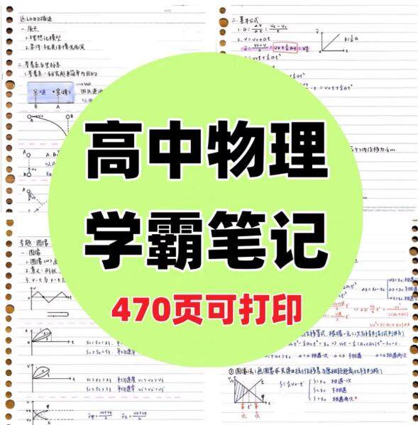 470页高中物理学霸状元笔记-手写常用结论解题技巧方法中复习资料电子版【电商热销906】