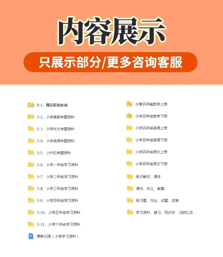 小学1~6年级全套学习资料一二三四五六年级语文数学英语电子版课程素材【电商热销397】