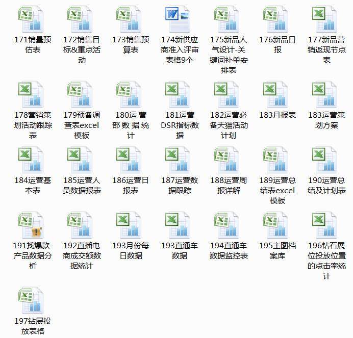 610套电商常用表格大全-电商运营管理数据分析年度报表Excel表格【电商热销993】