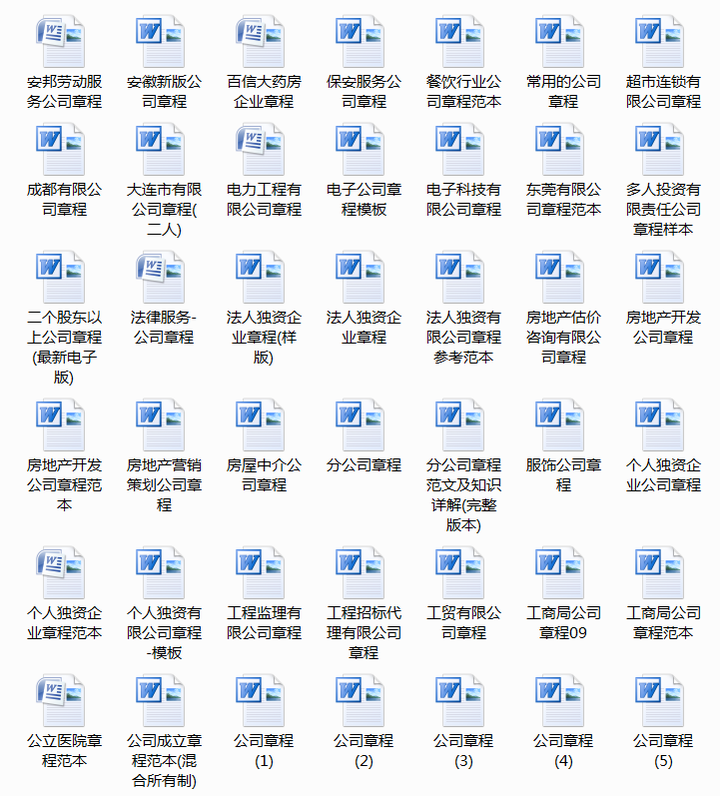 500套企业公司章程-有限责任公司章程模板范本电子版个人独资多人合资企业合伙协议【电商热销636】