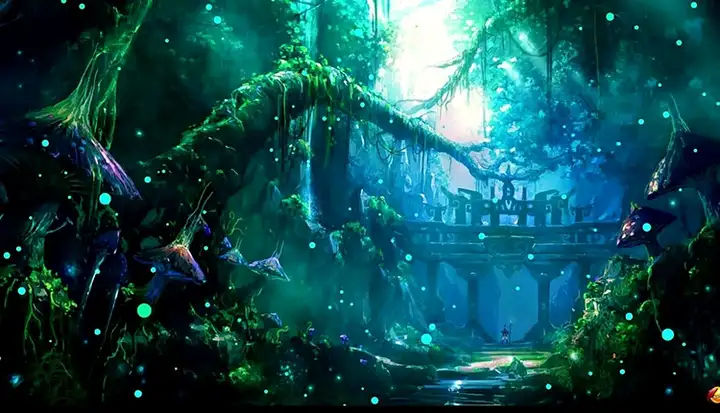 120款卡通森林背景视频-梦幻神秘卡通森林树儿童话剧表演出晚会仙境舞台LED背景视频素材【电商热销613】