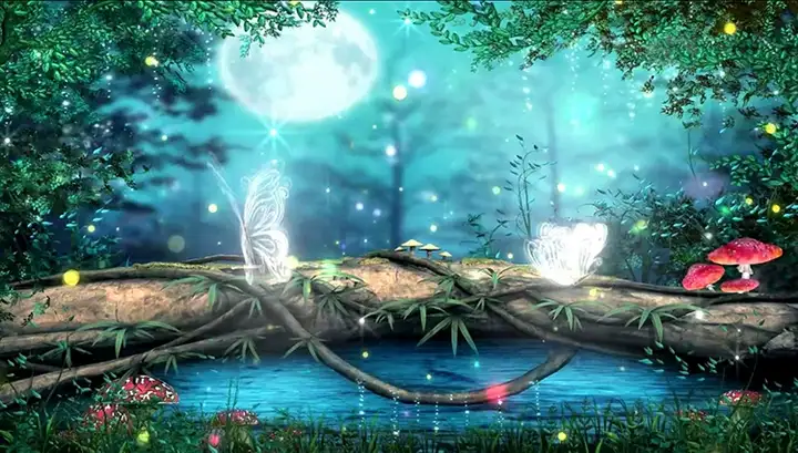 120款卡通森林背景视频-梦幻神秘卡通森林树儿童话剧表演出晚会仙境舞台LED背景视频素材【电商热销613】