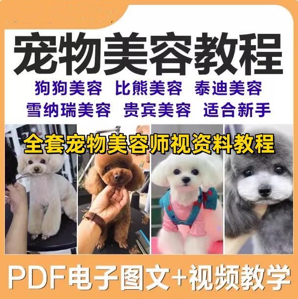 宠物美容教程-全套狗狗修剪修毛造型洗澡护理宠物师培训教学视频课程【电商热销997】