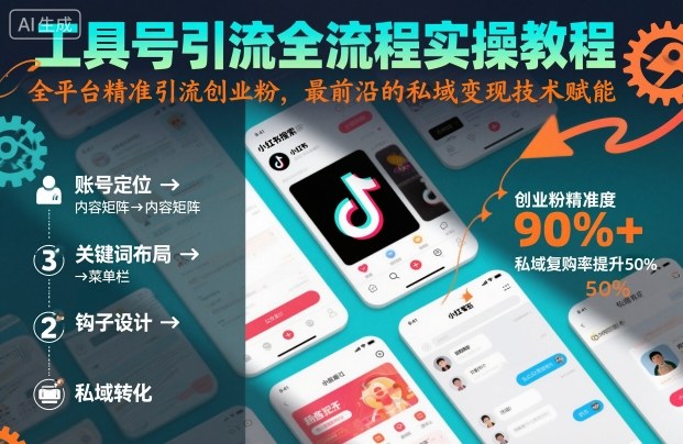 工具号引流全流程实操教程,全平台精准引流创业粉,最前沿的私域变现技术25赋能