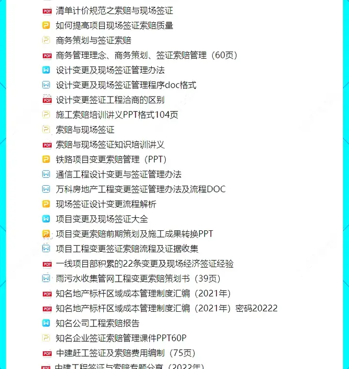 280套工程资料合集-建筑工程变更签证索赔成本管理资料合集制度模板【电商热销921】