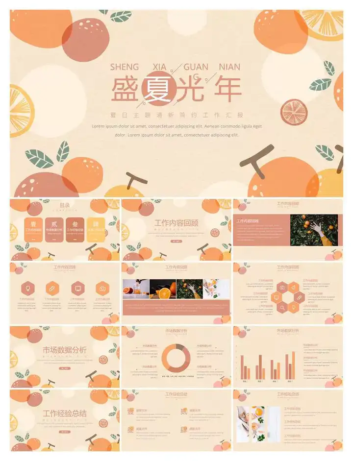 文艺清新ppt模板合集-水彩卡通简约工作总结汇报教学课件动态演讲模版【电商热销629】