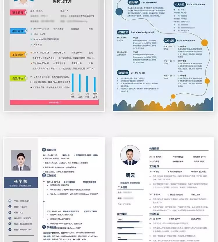 127套程序员简历模版-互联网IT行业web前端开发工程师求职资料【电商热销968】