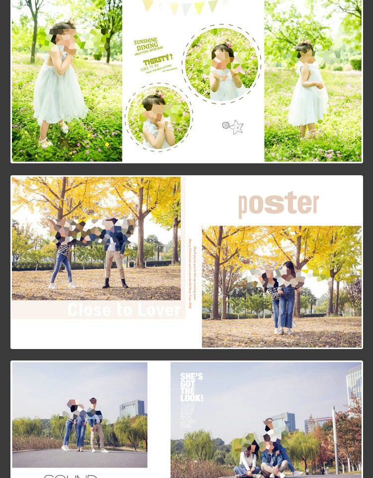 118套亲子外景相册模板-影楼外景排版可直接修改使用摄影写真PSD模板设计素材【电商热销953】