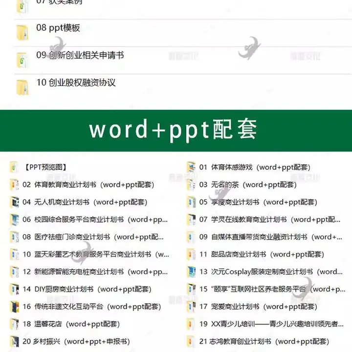 11200套大学生创新创业计划书word成品互联网+大赛ppt模板商业策划书撰写【电商热销573】