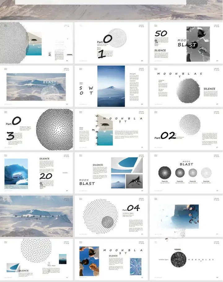 41套高级PPT模版素材-高级感作品集PPT模板 抽象艺术设计感排版求职面试活动汇报通用【电商热销698】