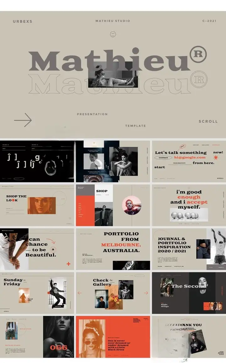 41套高级PPT模版素材-高级感作品集PPT模板 抽象艺术设计感排版求职面试活动汇报通用【电商热销698】