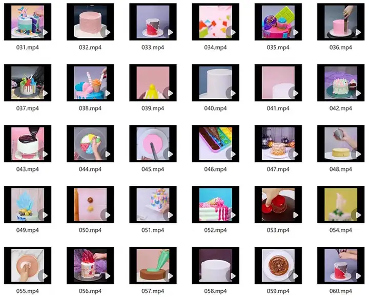 8500+蛋糕甜点烘焙视频素材-甜点品烘焙教程蛋糕裱花高清解压短视频抖音美食制作小说推文素材【电商热销526】
