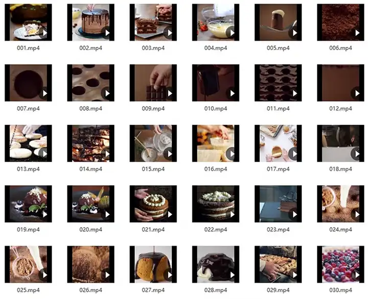 8500+蛋糕甜点烘焙视频素材-甜点品烘焙教程蛋糕裱花高清解压短视频抖音美食制作小说推文素材【电商热销526】