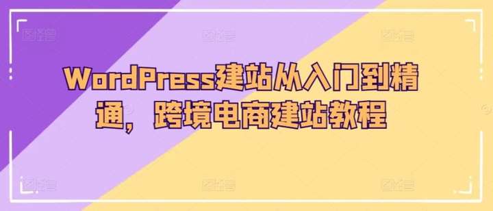 WORDPRESS从入门到精通建站教程，轻松打造跨境电商网站！