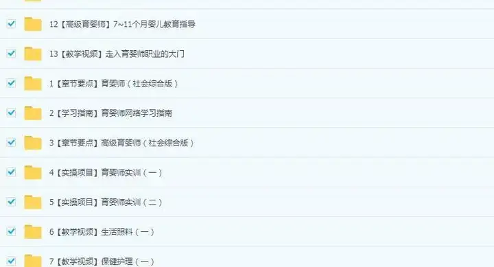育婴师全套视频教程-初中高级月嫂保姆育儿学习课程新生婴幼儿护理【电商热销624】